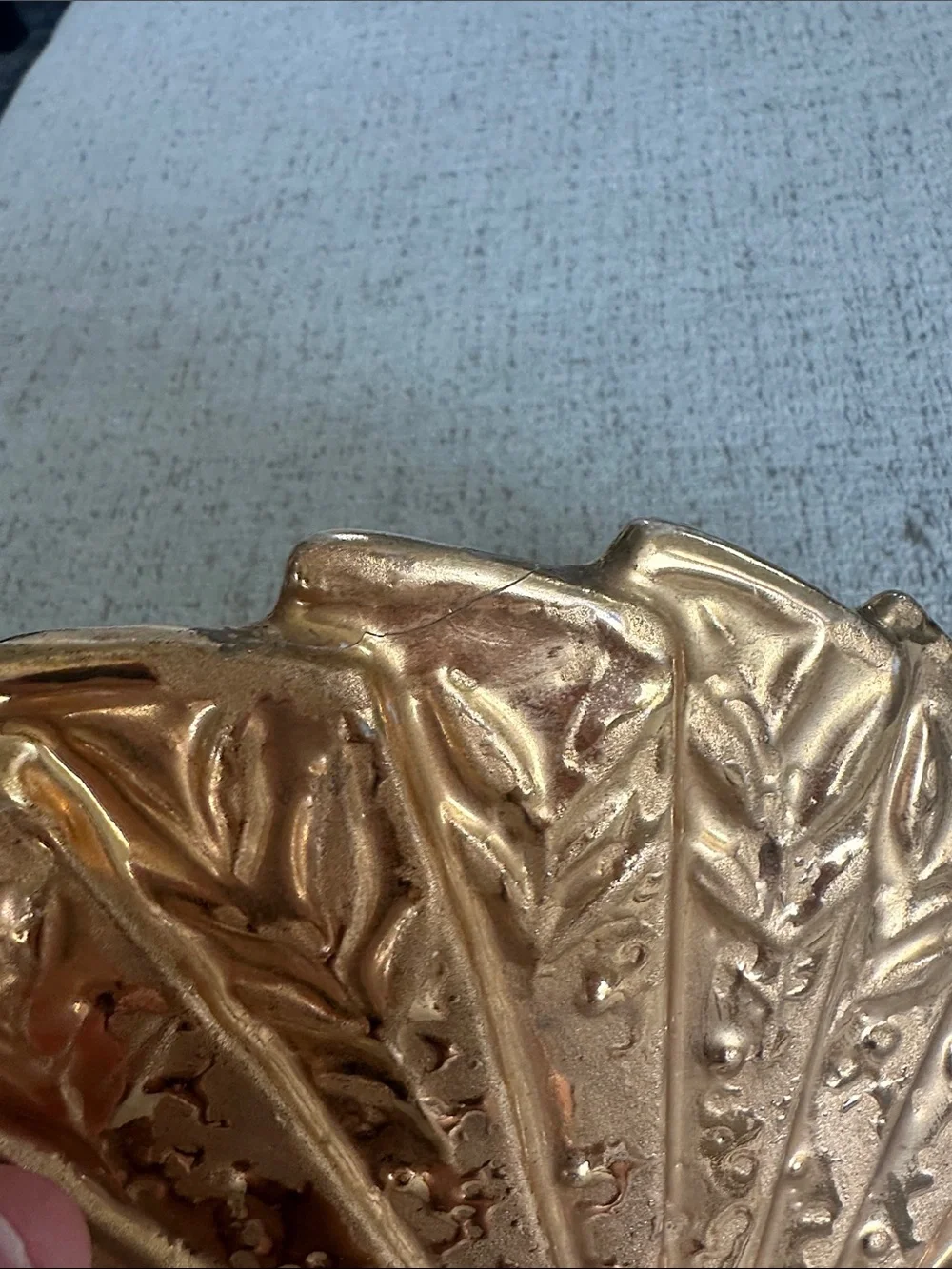 Vintage McCoy Gold Fan Wall Pocket Planter Vase from 1950s